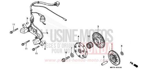 GENERATEUR D'IMPULSIONS/ EMBRAYAGE DE DEMARRAGE VFR750RJ de 1988